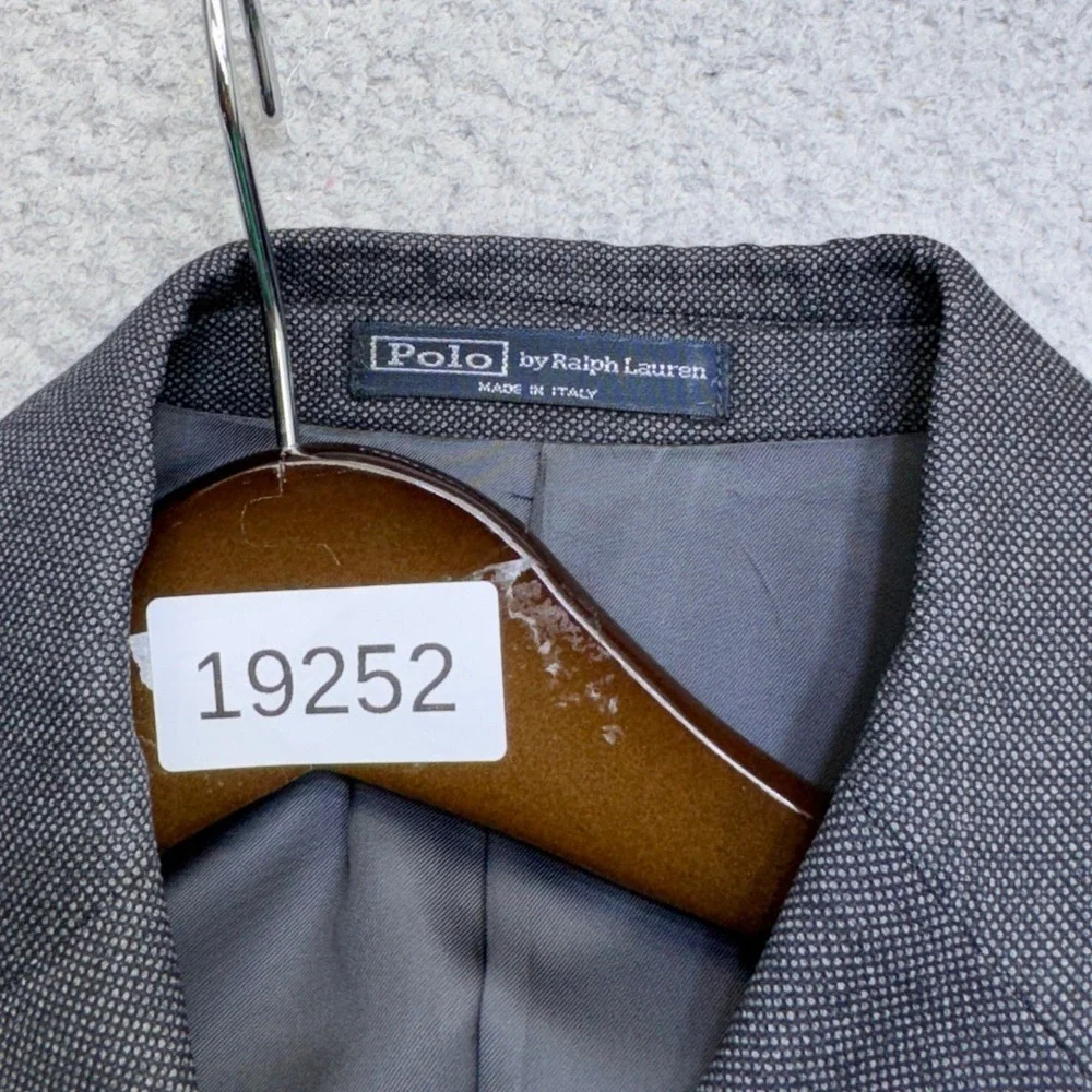 Polo Ralph Lauren Blazer Mens 44R Gray Extrafine Wool Sport Coat Jacket Italy 3B